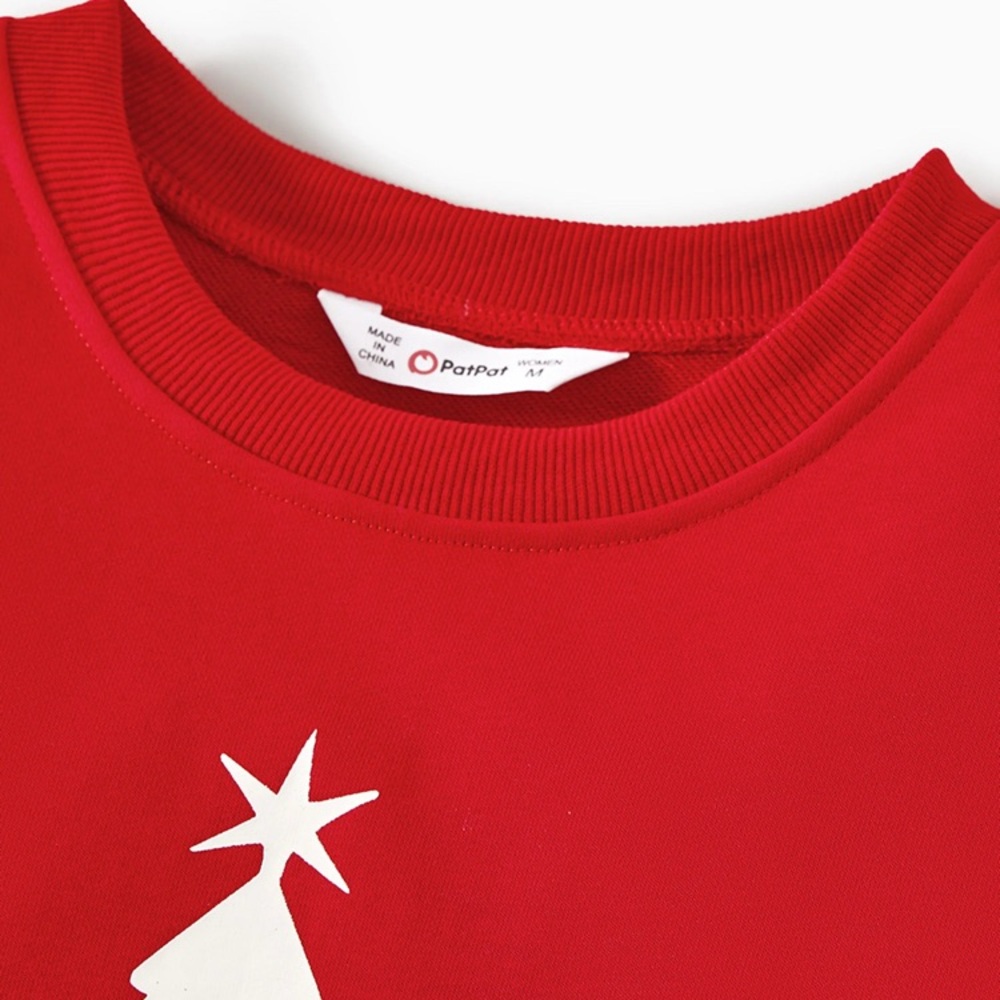 Patpat Women Christmas Letters Print Long-sleeve Casual Red Sweatshirt / Top - Picture 2 of 8